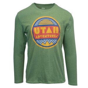 Green Utah Adventures Geometric Beehive and Mountains Long-Sleeve T-Shirt